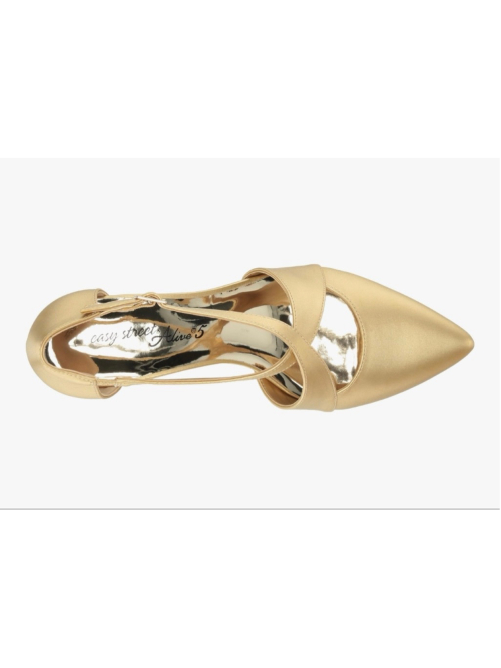 NEW Gold Satin Easy Street Elegance Pump 9N $65 - Picture 5 of 8